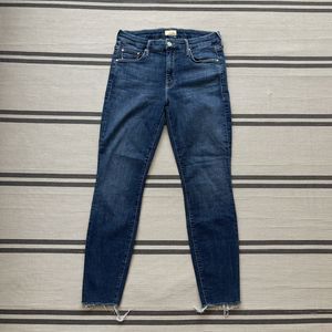 Mother EUC Looker Ankle Fray Jeans Size 29 Women’s Dark Stretch Pants